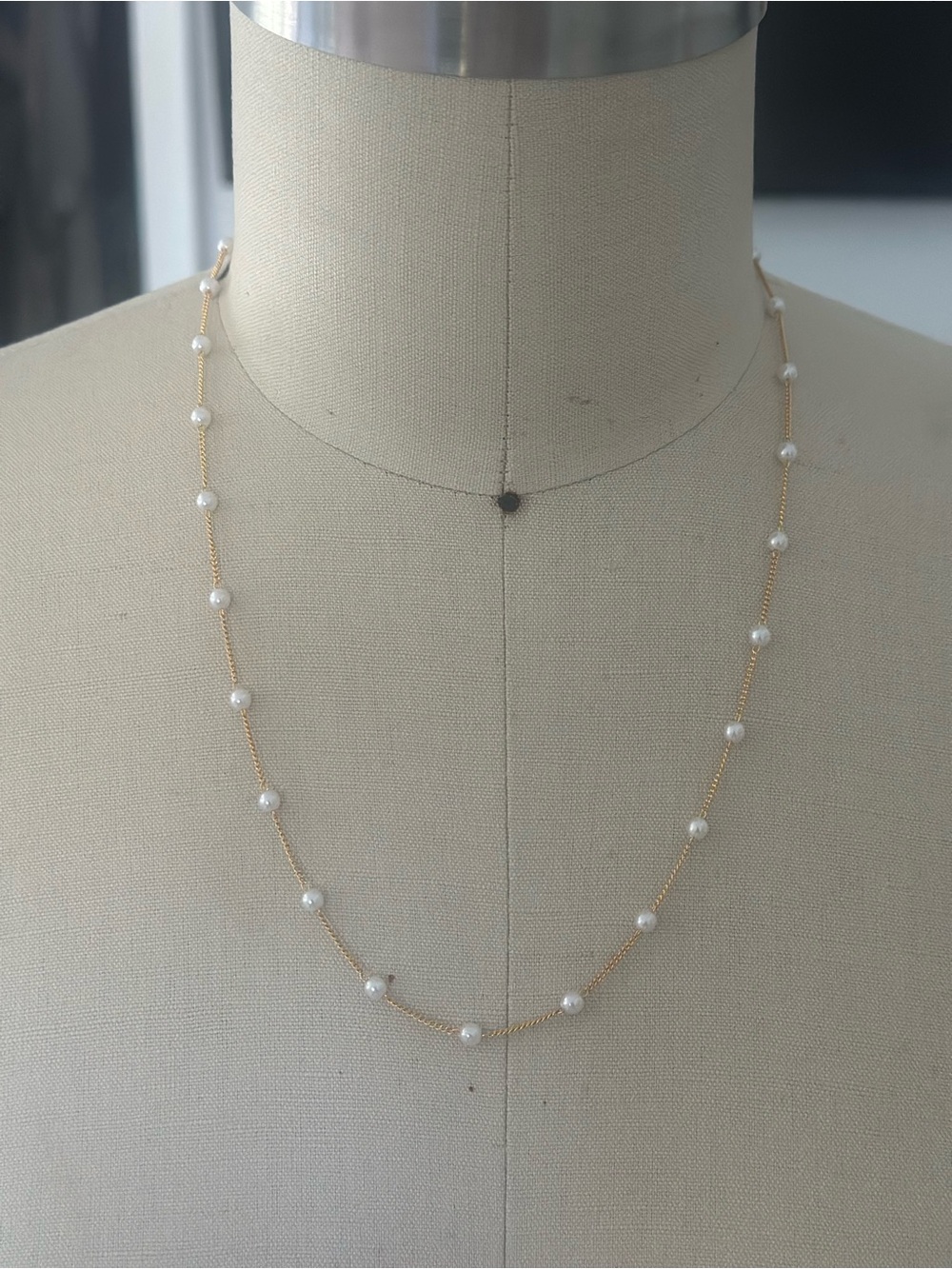Cute Faux Gold Pearl Necklace